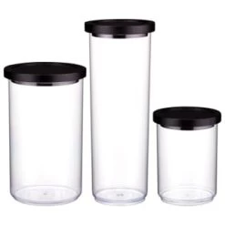 B&M Canister With Airtight Wooden Lid 1.7L -Home Living Deals Store 394622 394623 394624 1 7l canister with black lid group 1