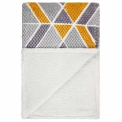 B&M Simply Geo Waffle Throw - Ochre -Home Living Deals Store 394916 simply geo waffle throw ochre 3