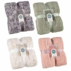 B&M Simply Two Tone Teddy Throw - Sage 9 B&M Simply Two Tone Teddy Throw - Sage -Home Living Deals Store 394924 394926 394927 394928 simply plain teddy throw group 1