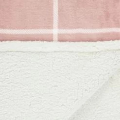 Winston Blush Sherpa Check Throw -Home Living Deals Store 394980 winston check throw blush 2