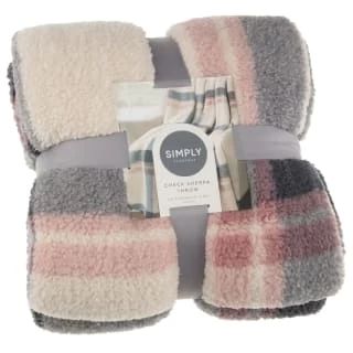 Simply Blush Check Sherpa Throw 1 Simply Blush Check Sherpa Throw