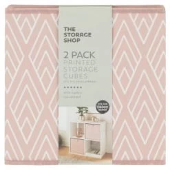 Lokken Printed Storage Cubes 2pk - Pink Diamond -Home Living Deals Store 395838 2pk printed lokken storage cubes pink diamond 2