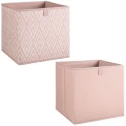 Lokken Printed Storage Cubes 2pk - Pink Diamond -Home Living Deals Store 395838 2pk printed lokken storage cubes pink diamond 3