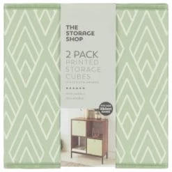Lokken Printed Storage Cubes 2pk - Sage Diamond -Home Living Deals Store 395843 2pk printed lokken storage cubes sage diamond 2