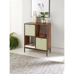 Lokken Printed Storage Cubes 2pk - Sage Diamond -Home Living Deals Store 395843 2pk printed lokken storage cubes sage diamond