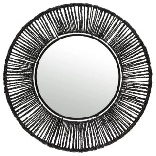 B&M Seagrass Mirror - Black 1 B&M Seagrass Mirror - Black