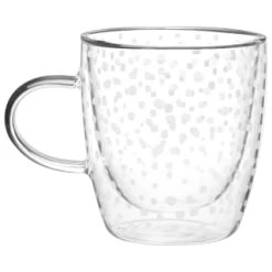 Home Living Deals Store 18 B&M Printed Double Wall Glass Mug - Spots