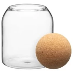 B&M Small Glass Jar With Cork Lid -Home Living Deals Store 396483 small glass jar with cork lid 2