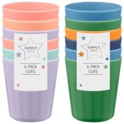 Simply Kids Colour Cups 6pk - Multicolour -Home Living Deals Store 398567 398570 6pk simply kids colour cups group