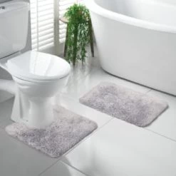 Grey - Tufted Pedestal Mat -Home Living Deals Store 400281 400286 tufted bath and ped mat grey 2